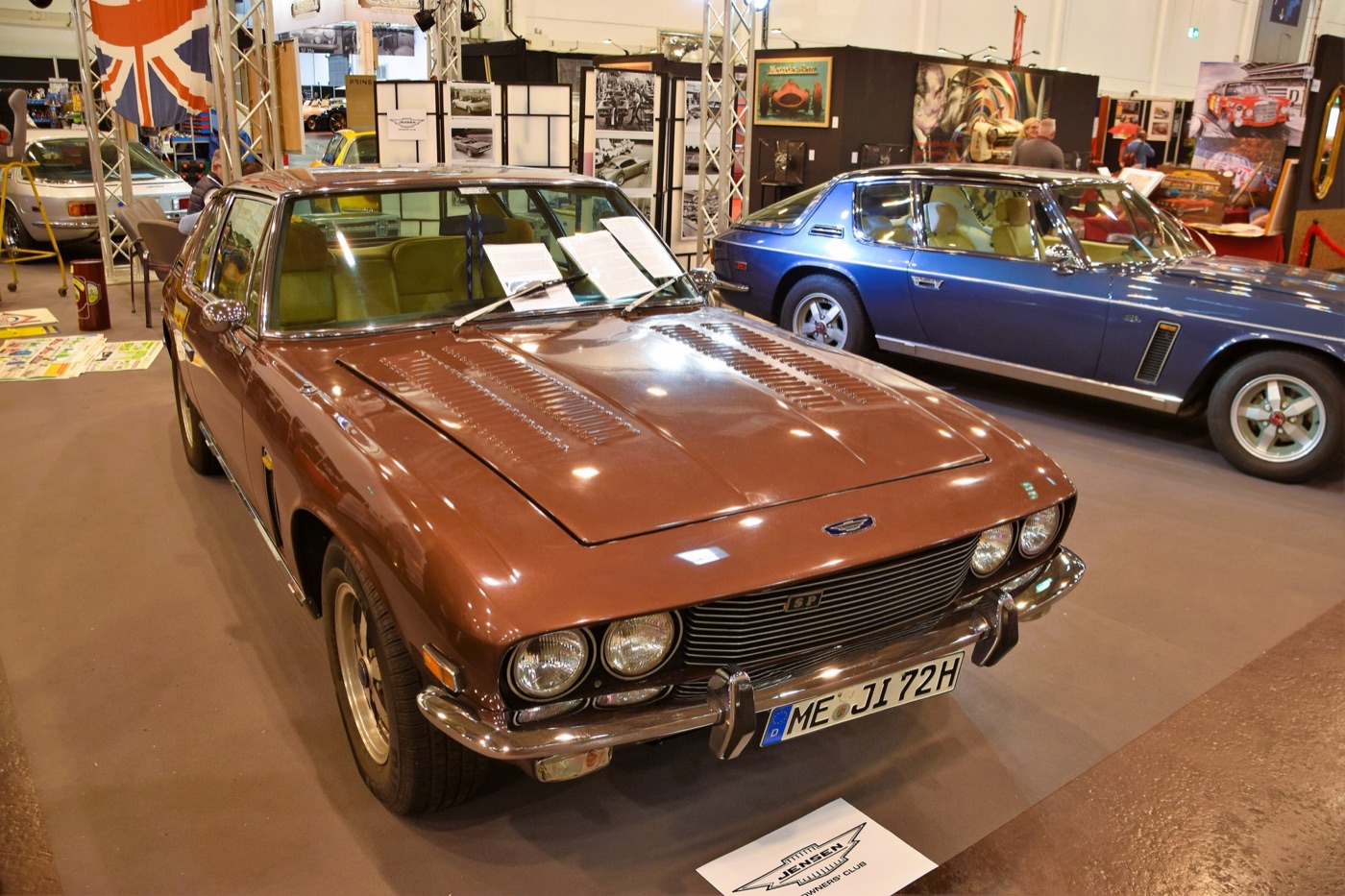 Brown 1972 Jensen SP with a louvred bonnet on a Jensen Owners