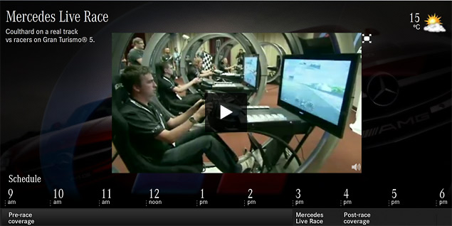 Click to watch the LIVE broadcast of David Coulthard vs GT5 gamers