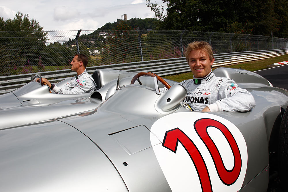 Schumacher vs Schumacher on track in their DTM and F1 cars
