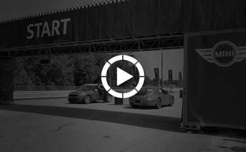 mini vs porsche video06 MINI gatecrashes Porsches 50th Birthday celebrations for the 911