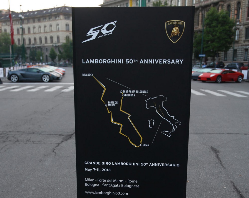 Lamborghini 50 Anniversario Grande Giro Milan G17 999x794 Picture gallery: Lamborghinis 50° Anniversario Grande Giro begins